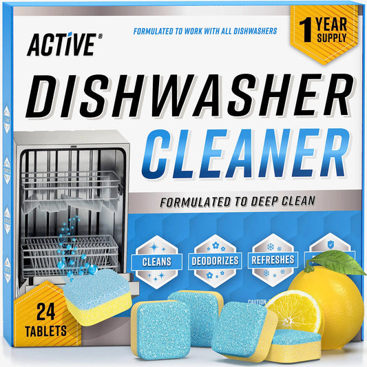Dishwasher Cleaner And Deodorizer Tablets - 24 Pack