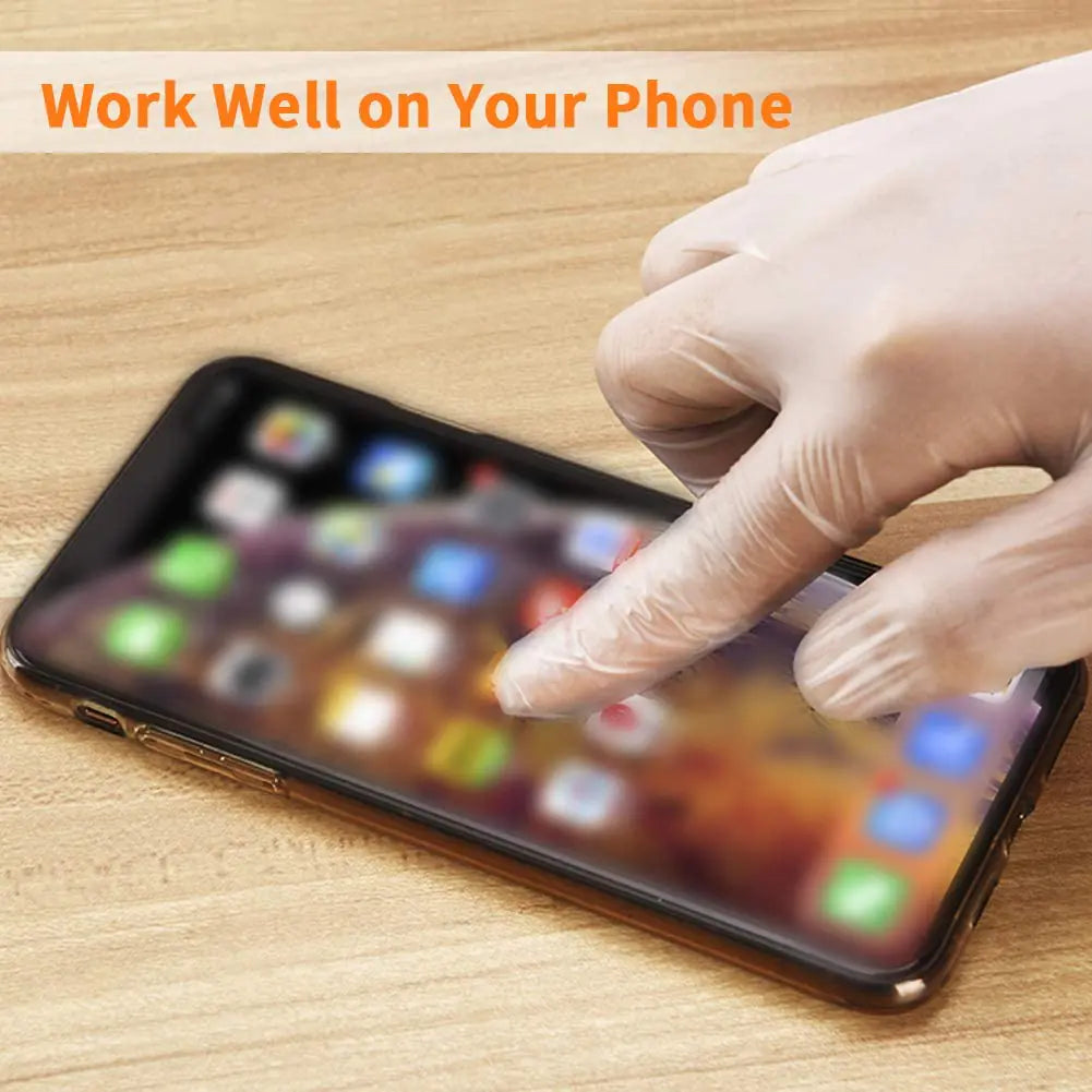 Clear Vinyl Disposable Gloves Medium